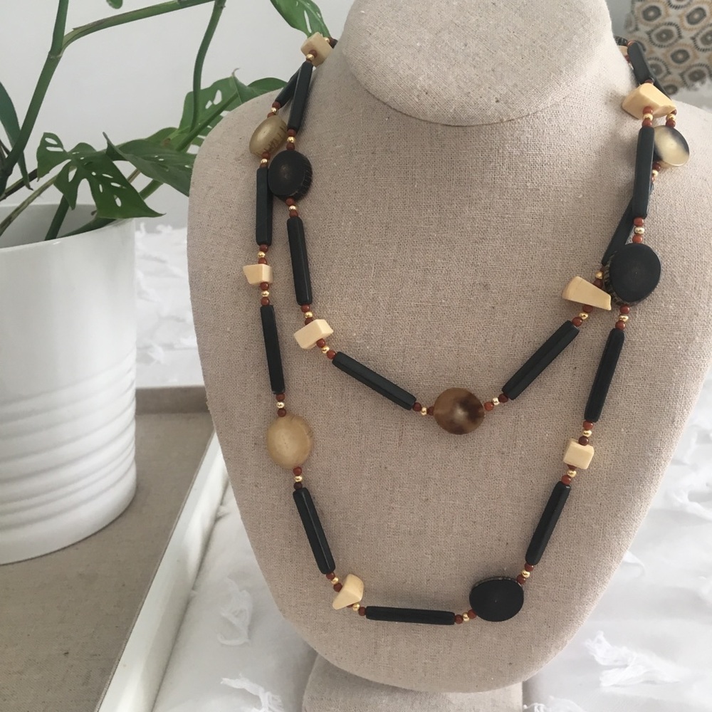 Vintage boho inspired beaded necklace